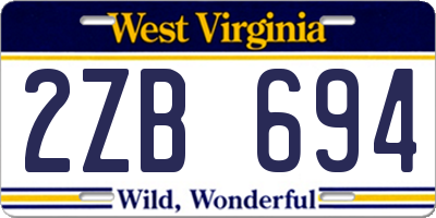 WV license plate 2ZB694