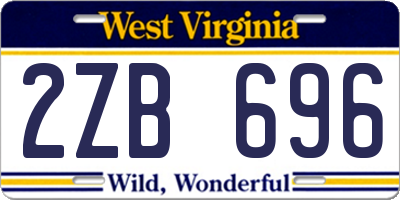 WV license plate 2ZB696