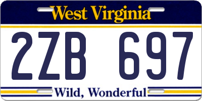 WV license plate 2ZB697