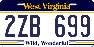 WV license plate 2ZB699