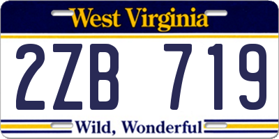 WV license plate 2ZB719