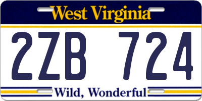 WV license plate 2ZB724