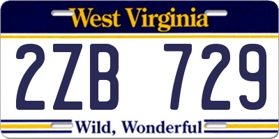 WV license plate 2ZB729