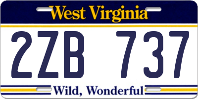 WV license plate 2ZB737