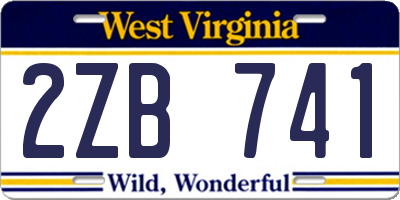 WV license plate 2ZB741