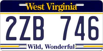 WV license plate 2ZB746