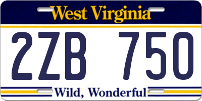 WV license plate 2ZB750