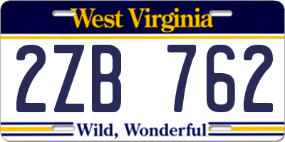 WV license plate 2ZB762