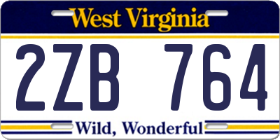WV license plate 2ZB764