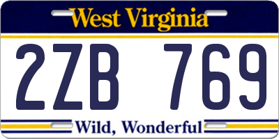 WV license plate 2ZB769