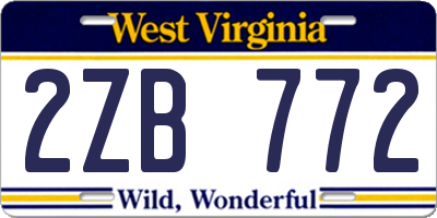 WV license plate 2ZB772