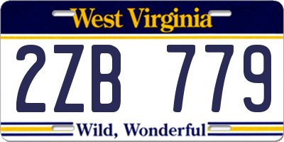 WV license plate 2ZB779