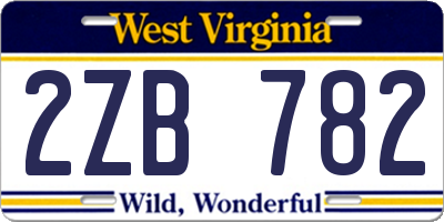 WV license plate 2ZB782