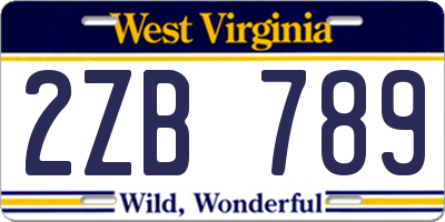 WV license plate 2ZB789