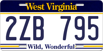 WV license plate 2ZB795