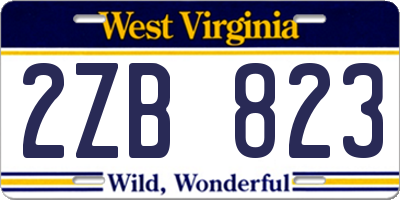 WV license plate 2ZB823