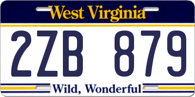 WV license plate 2ZB879