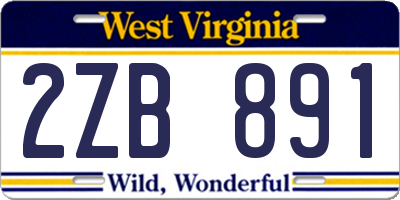 WV license plate 2ZB891