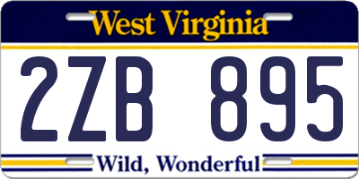 WV license plate 2ZB895