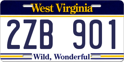 WV license plate 2ZB901