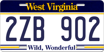 WV license plate 2ZB902