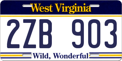 WV license plate 2ZB903