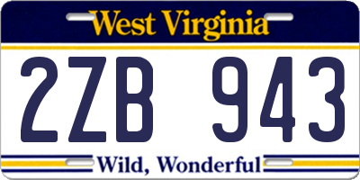 WV license plate 2ZB943
