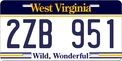 WV license plate 2ZB951