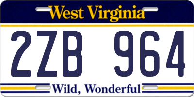 WV license plate 2ZB964