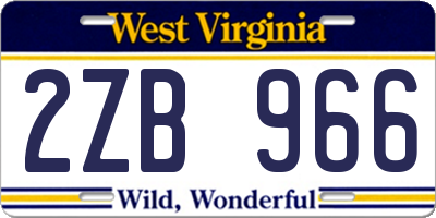 WV license plate 2ZB966
