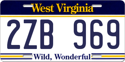 WV license plate 2ZB969