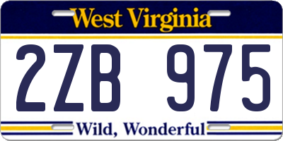 WV license plate 2ZB975