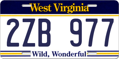 WV license plate 2ZB977