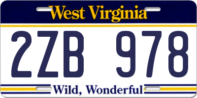 WV license plate 2ZB978
