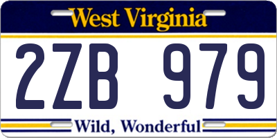 WV license plate 2ZB979