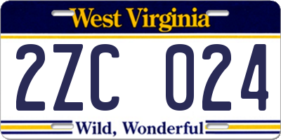 WV license plate 2ZC024