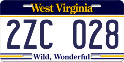 WV license plate 2ZC028