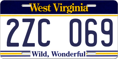 WV license plate 2ZC069