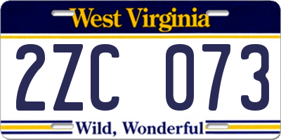WV license plate 2ZC073