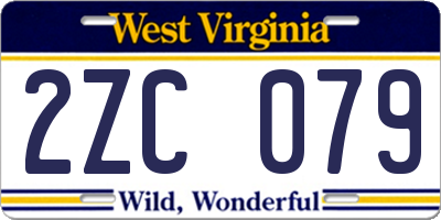 WV license plate 2ZC079