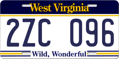 WV license plate 2ZC096