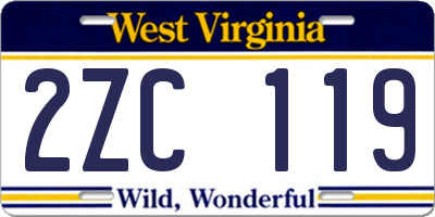 WV license plate 2ZC119