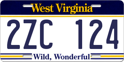 WV license plate 2ZC124
