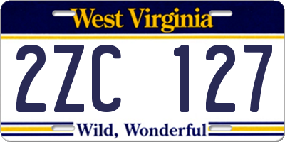 WV license plate 2ZC127