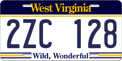 WV license plate 2ZC128