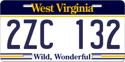 WV license plate 2ZC132