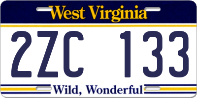 WV license plate 2ZC133