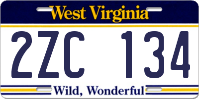 WV license plate 2ZC134