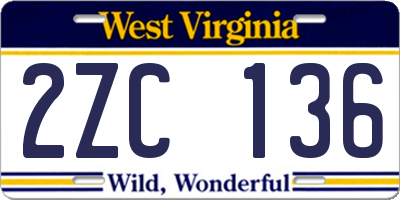 WV license plate 2ZC136