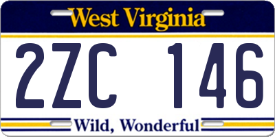 WV license plate 2ZC146